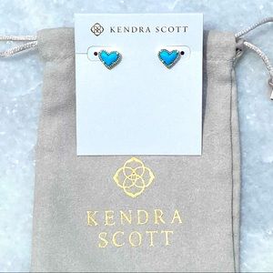 Kendra Scott Ari Heart Gold Earrings In Turquoise